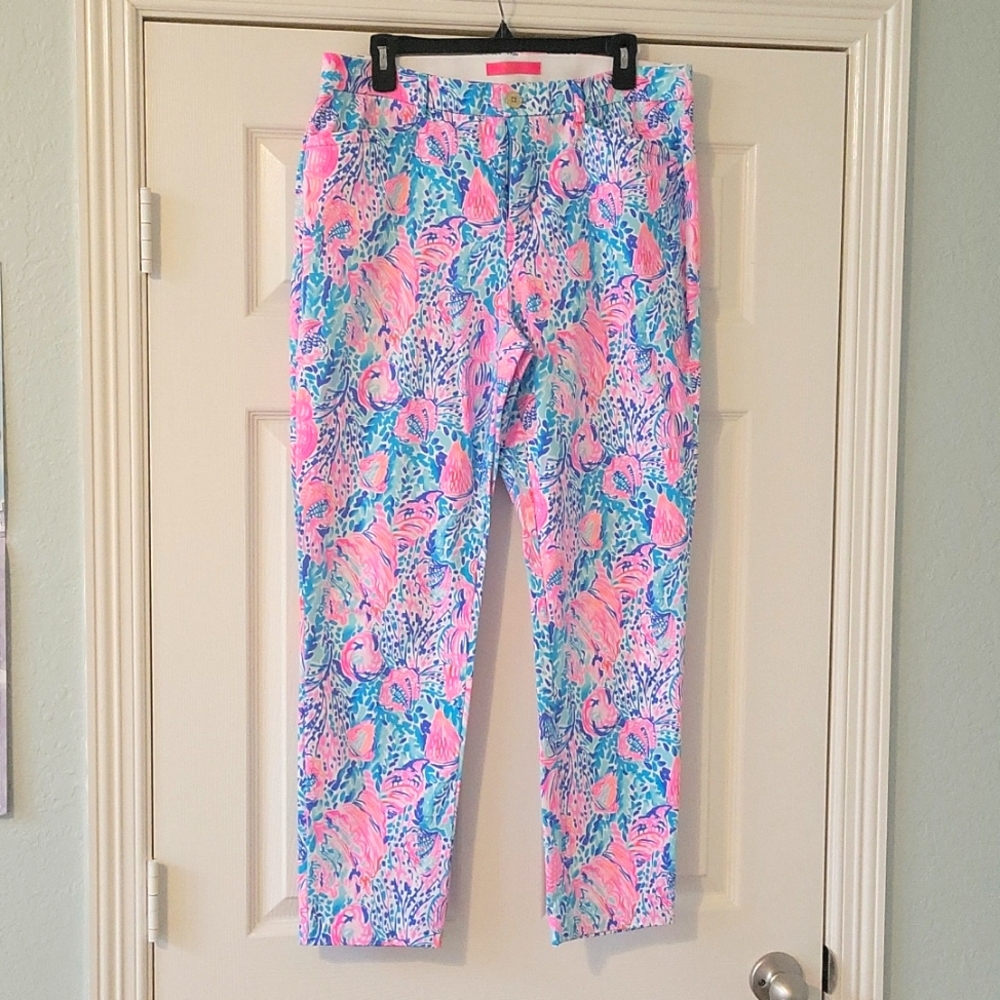 Lilly Pulitzer Kelly Skinny Ankle Pants Treasure Trove Size 12
